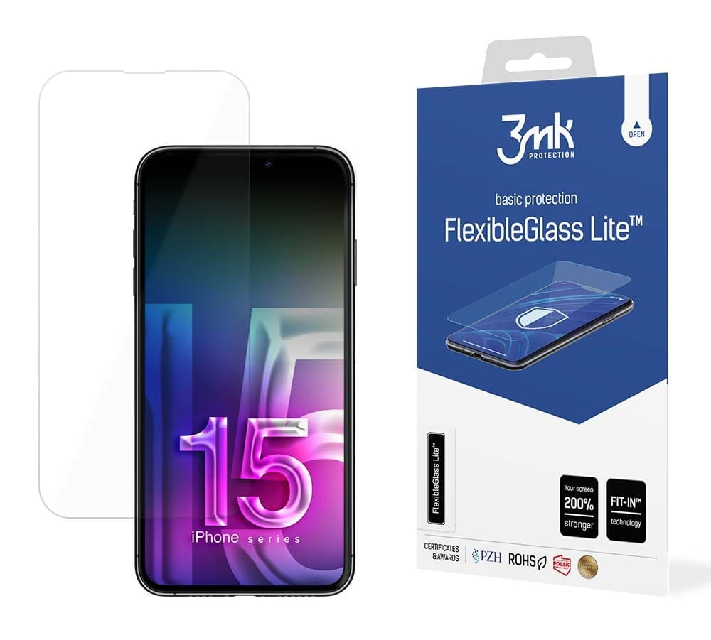 Szkło hybrydowe 3mk FlexGlass Lite do Apple iPhone 15