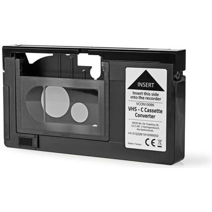 NEDIS VCON100BK Konwerter na kasety VHS-C | VHS-C na VHS | Podłącz i graj | Czarny