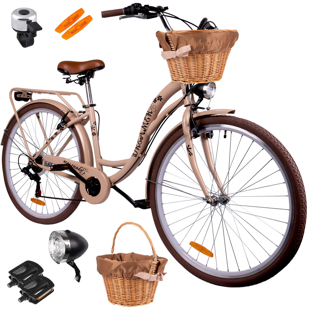 Rower Miejski MalTrack Citybike Dreamer 6-speed Beige 28