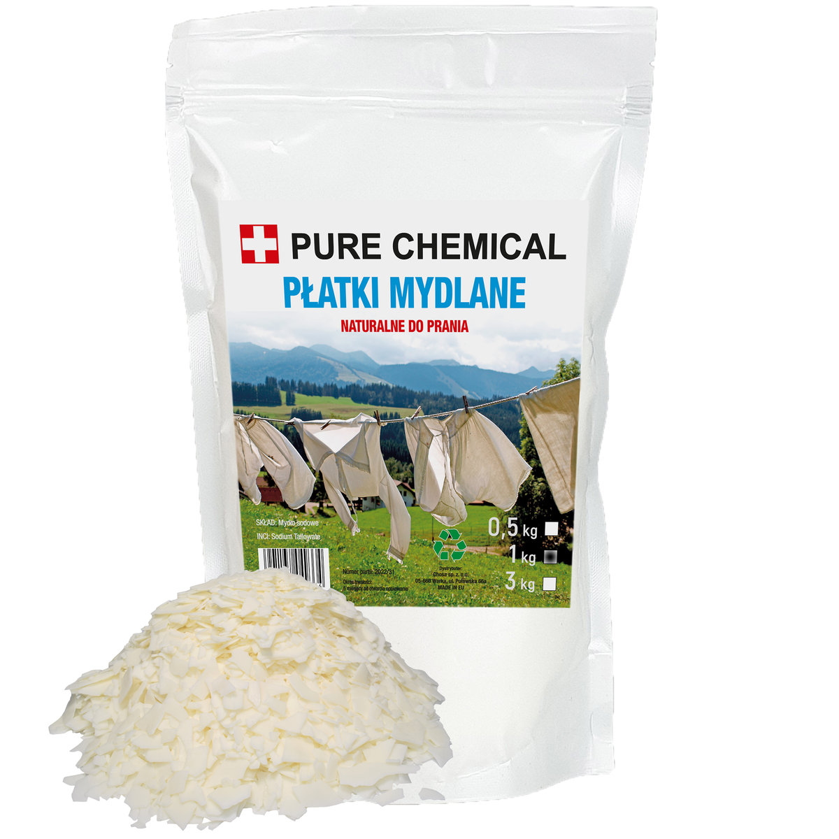 PŁATKI MYDLANE DO PRANIA MYDŁO W PROSZKU NATURALNE 1kg