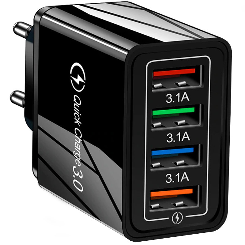 ŁADOWARKA SIECIOWA 4x USB QUICK CHARGE UNIWERSALNA SZYBKA 3.0