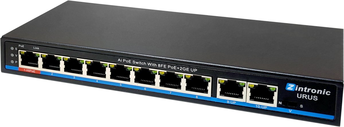 SWITCH POE Zintronic URUS 8FE x POE + 2GE UPLINK 120W POE