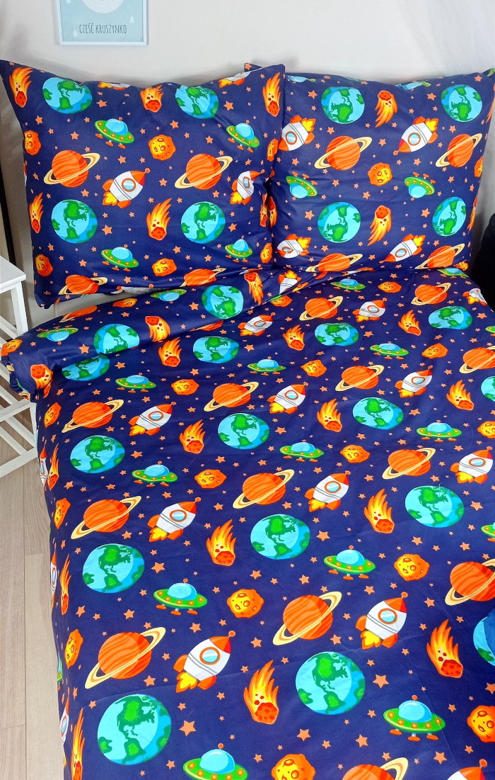 Pościel bawełniana 160x200 kosmos