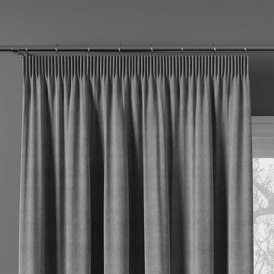 Miękka zasłona gotowa na taśmie o strukturze płótna, kolor ciemnoszary, rozmiar 140x250 cm, Idalia