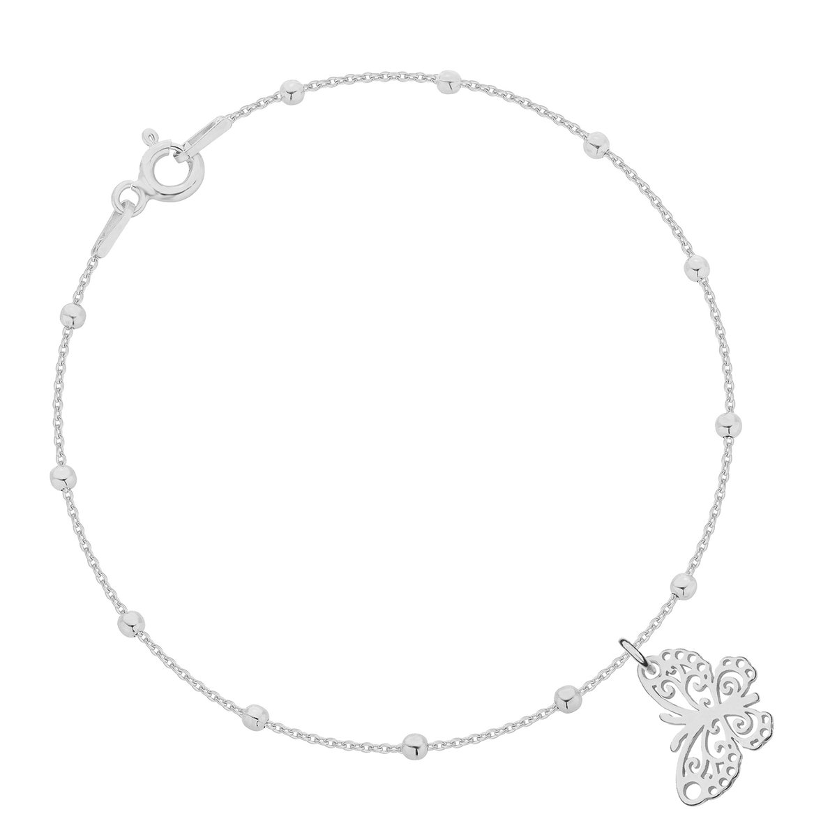 Bransoletka srebrna z motylkiem