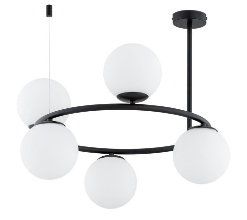 Ringo lampa wisząca 5xE14 czarna/biały 63257