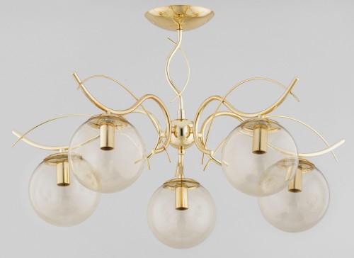 Panda żyrandol 5xE14 złoty 63210