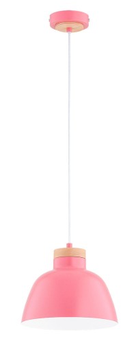 Lorien lampa wisząca 1xE27 różowa/drewno 61358