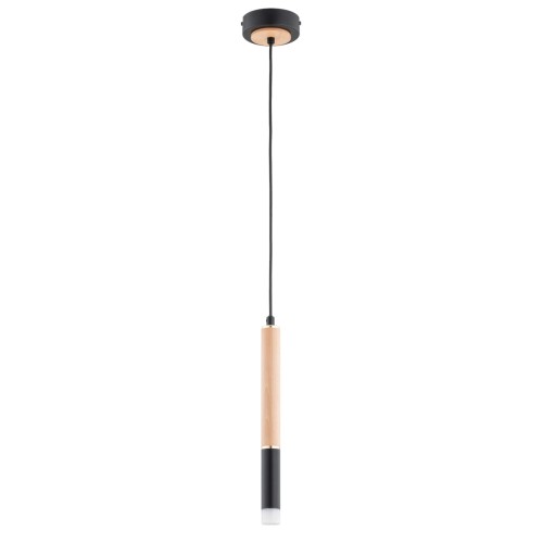 Rodeo lampa wisząca 1xG9 czarna/drewno 61330