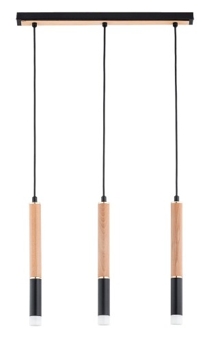Rodeo Mix lampa wisząca 3xG9 czarna/drewno 62453