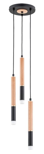 Rodeo Mix lampa wisząca 3xG9 czarna/drewno 62454