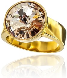 Kryształy Piękny Pierścionek Light Silk Paris Gold Złote Srebro