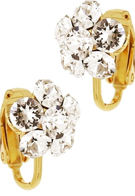 Klipsy kwiatek z kryształkami (E11081AU)