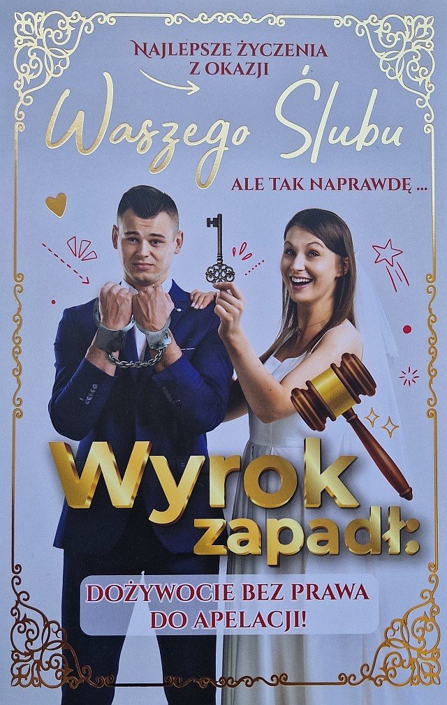Kartka ślubna z żartem, zabawna JCX153