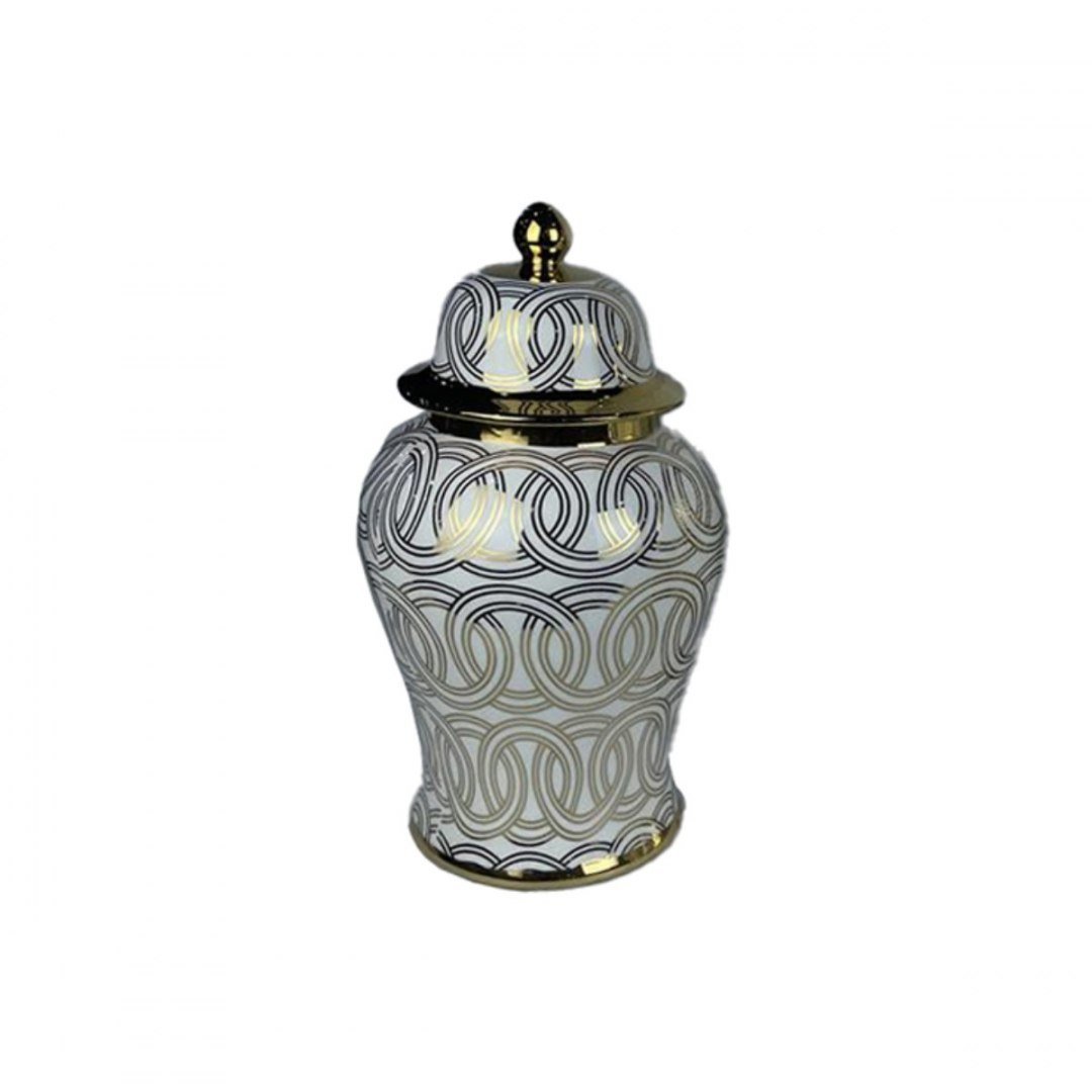 Emaga Szkatułka DKD Home Decor Porcelana Złoty Biały Orientalny (22 x 22 x 42 cm)