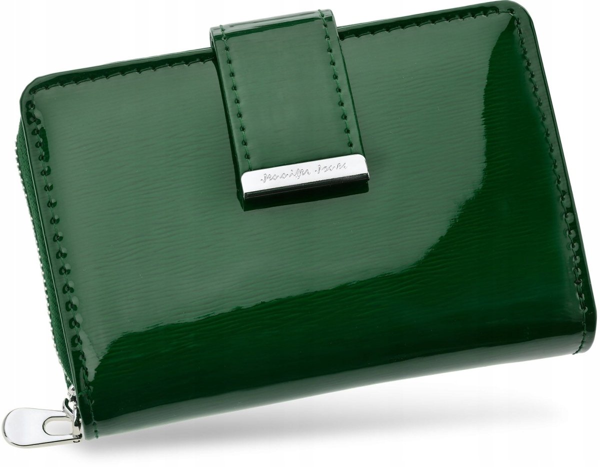 Lakierowany portfel damski skórzany pojemny rfid portmonetka skóra