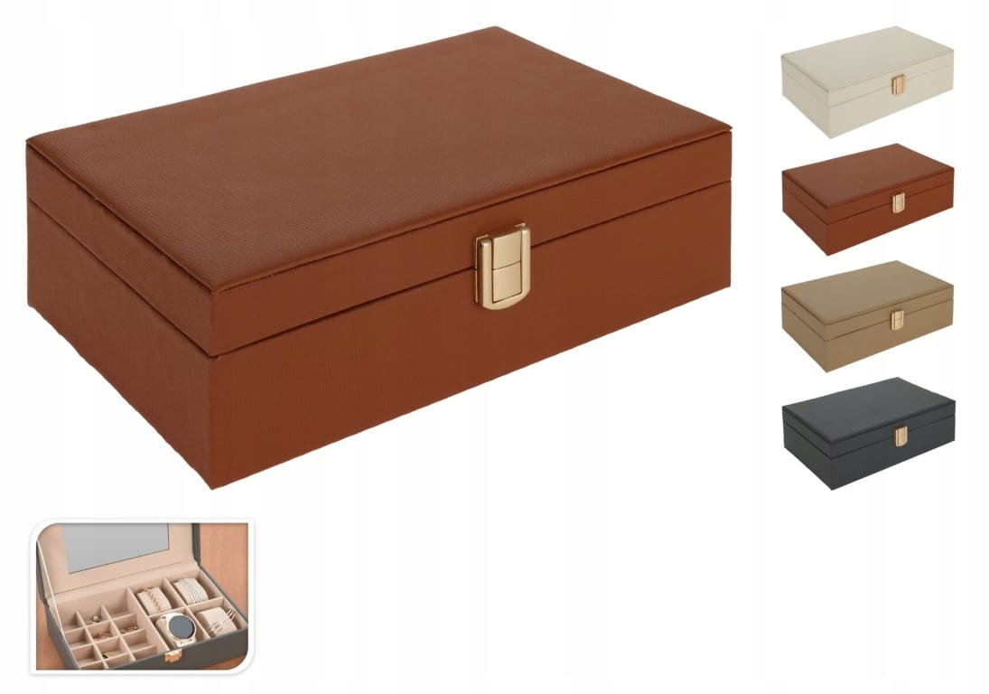 Szkatułka pudełko z lusterkiem na biżuterię 25 x 7 x 16 cm