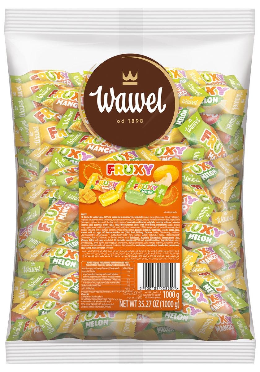 Cukierki Karmelki nadziewane owocowe Fruxy Wawel 1kg
