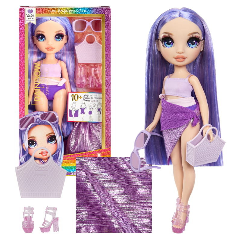 Rainbow High Swim & Style Violet Willow Letnia Lalka + Akcesoria