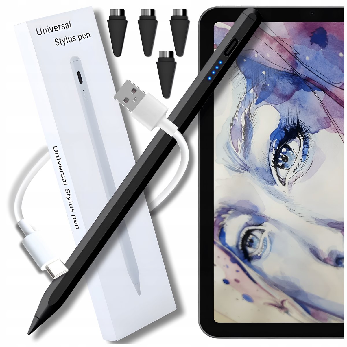 Rysik Stylus Pen Do Telefonu Tabletapad Uniwersalny Pencil Pen 4 Końcówki