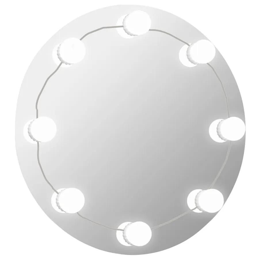 Wiszące srebrne lustro z oświetleniem LED 70cm Z9-M02