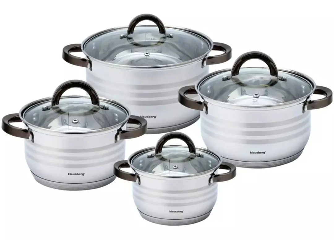 Komplet garnków ze stali nierdzewnej 8 elementów A5-C73