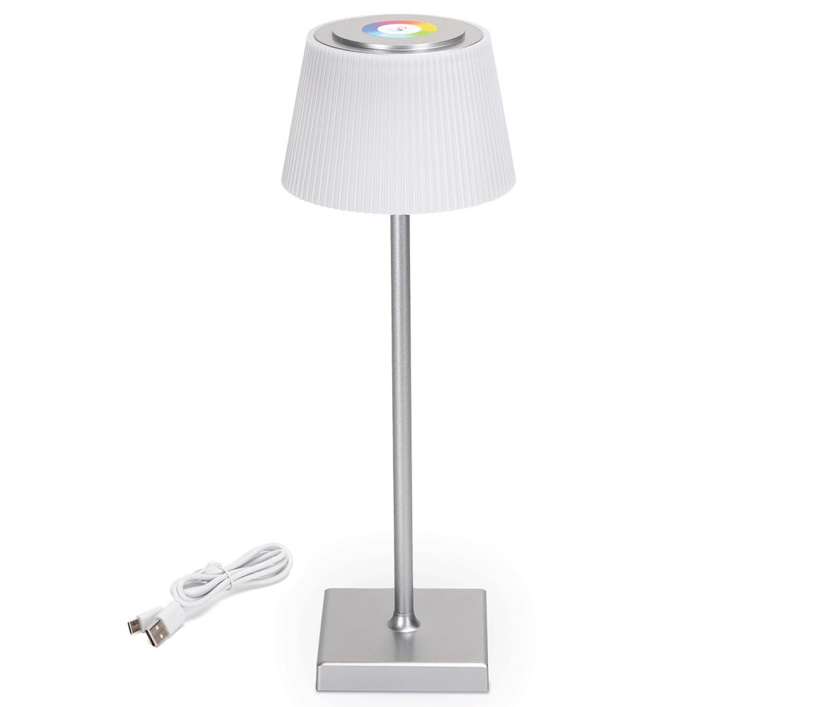 Aigostar - LED RGBW Zewnętrzna ściemnialna lampa akumulatorowa 4W/5V 3600mAh biała/chrom IP54