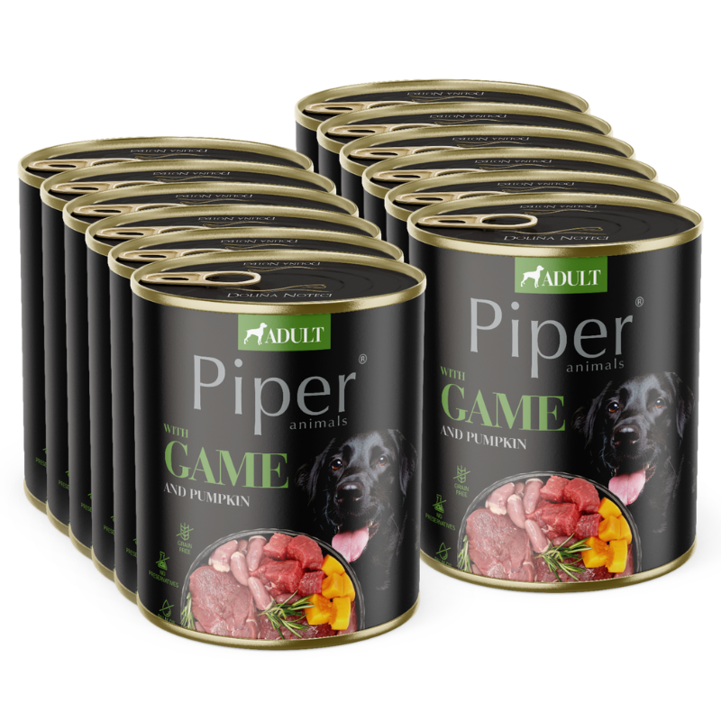 DOLINA NOTECI Piper dla psa z dziczyzną i dynią 12x800g