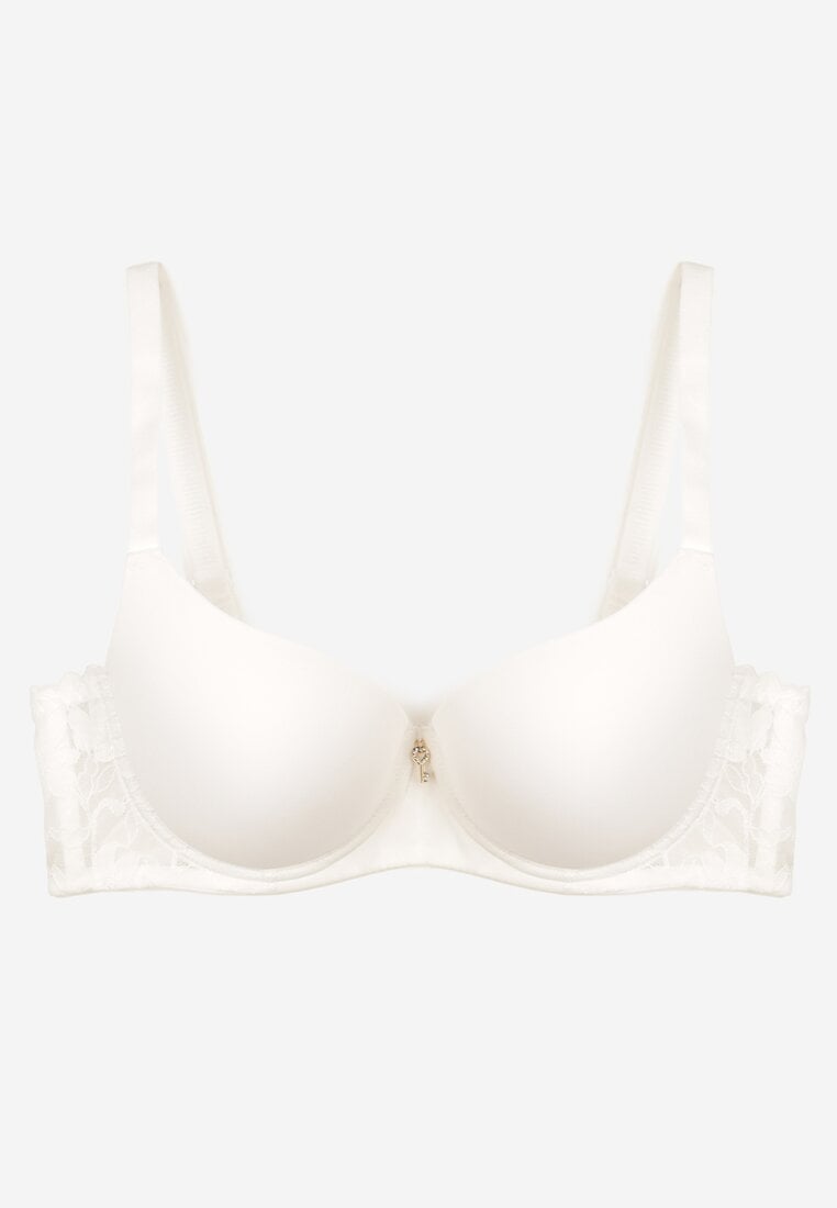 Biały Gładki Biustonosz z Usztywnionymi Miseczkami Zenisea