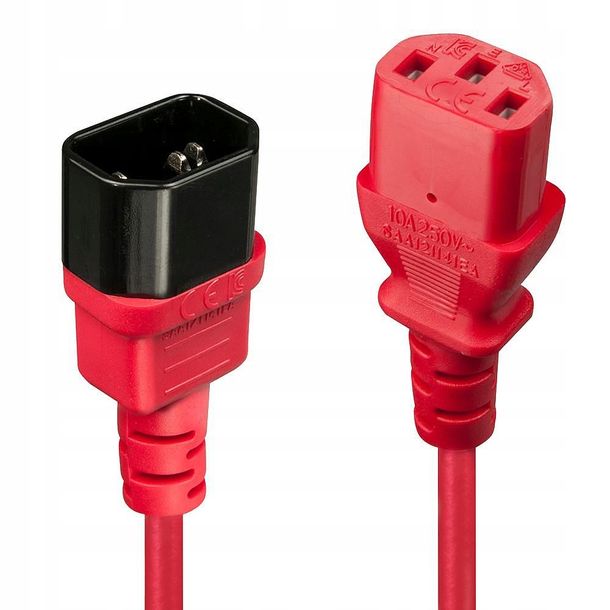 Lindy Kabel zasilający IEC Verlngerung rot 1m 30477