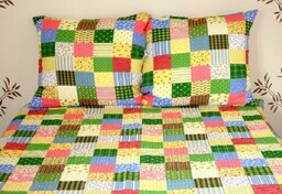 Karo Pościel z kory 160x200 wzór 96/3 Paczłork kolorowy na guziki 100% bawełna gruba