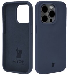 Bizon Silikonowe etui Soft Case do iPhone 15 Pro, ciemnoniebieskie