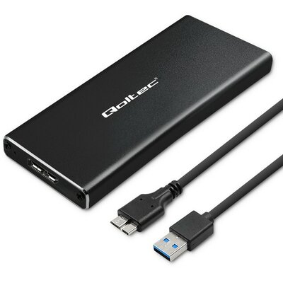 Kieszeń zewnętrzna Qoltec na SSD M.2 SATA Czarna