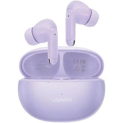 USAMS Słuchawki Bluetooth 5.3 TWS X-Don Series Dual mic ENC bezprzewodowe fioletowy/purple BHUXD04 (USAMS-XD18)