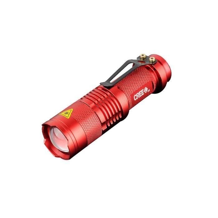 Latarka LED CREE Ultrafire - czerwona