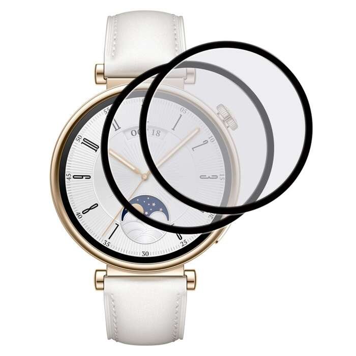 ZESTAW 2X Szkło Hybrydowe FULL GLUE 5D do Huawei Watch GT 4 41mm czarny
