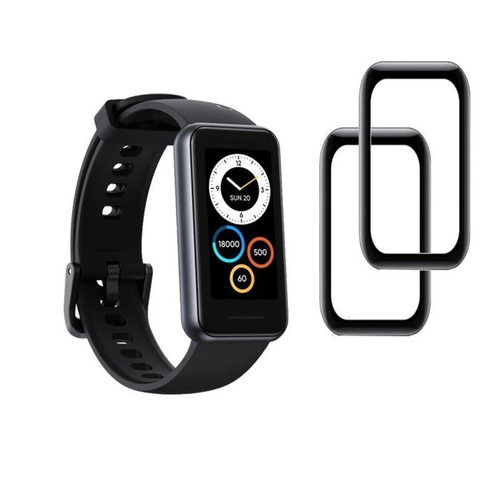 ZESTAW 2X Szkło Hybrydowe FULL GLUE 5D do Realme Band 2 czarny