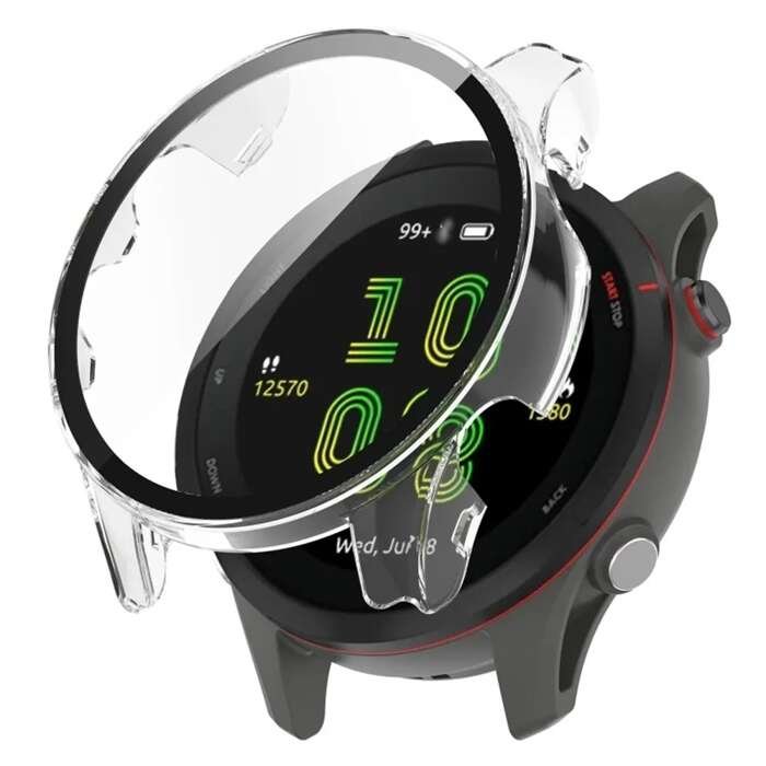 Etui + szkło 2W1 do Garmin Forerunner 965 przezroczyste
