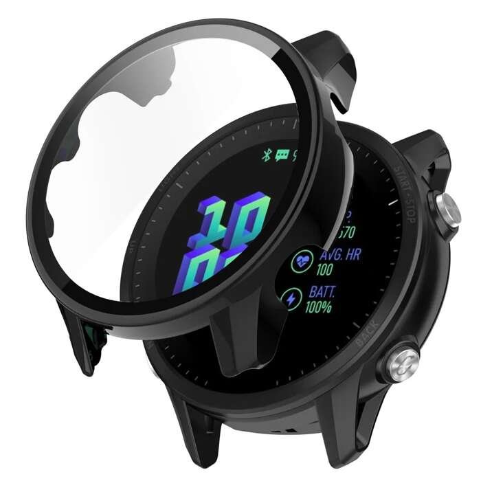 Etui + szkło 2W1 do Garmin Forerunner 965 czarne