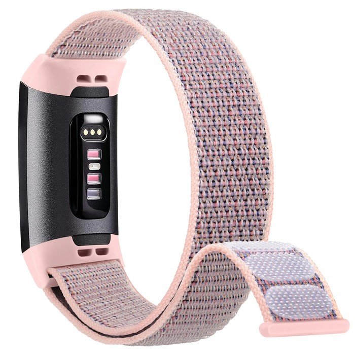 opaska pasek bransoleta NYLON Fitbit CHARGE 5 / 6 pudrowa