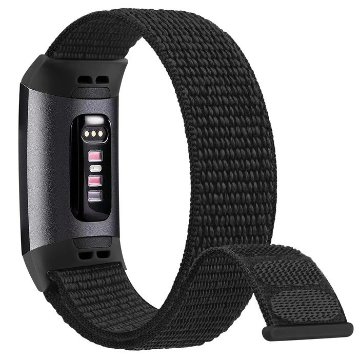 opaska pasek bransoleta NYLON Fitbit CHARGE 5 / 6 czarna