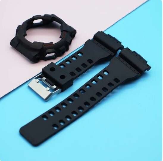 2W1 opaska pasek + etui BEZEL do Casio G-SHOCK GA-100 GA-110 GD-100 G-8900 czarna (czerwony napis)