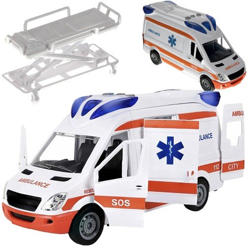 Ambulans Karetka Pogotowia Auto z Dźwięk Pogotowie Światło Otwierane Drzwi