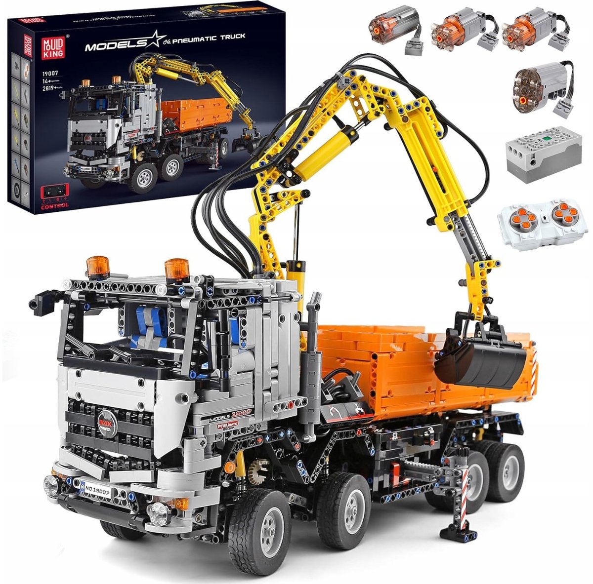 Klocki konstrukcyjne MOULD KING 19007 Pneumatic Truck Mercedes-Benz TECHNIC