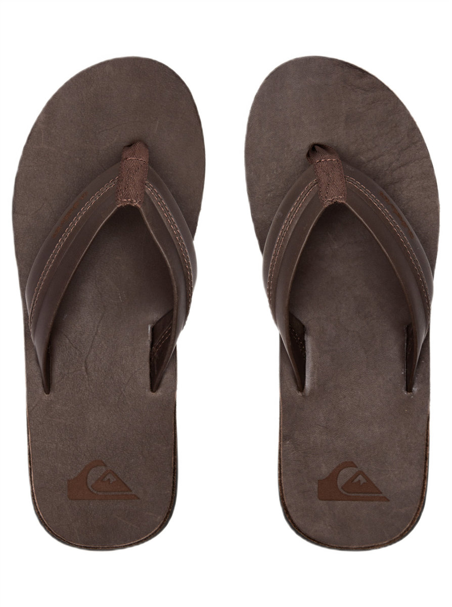 Klapki męskie Quiksilver Carver Leather skórzane japonki-41