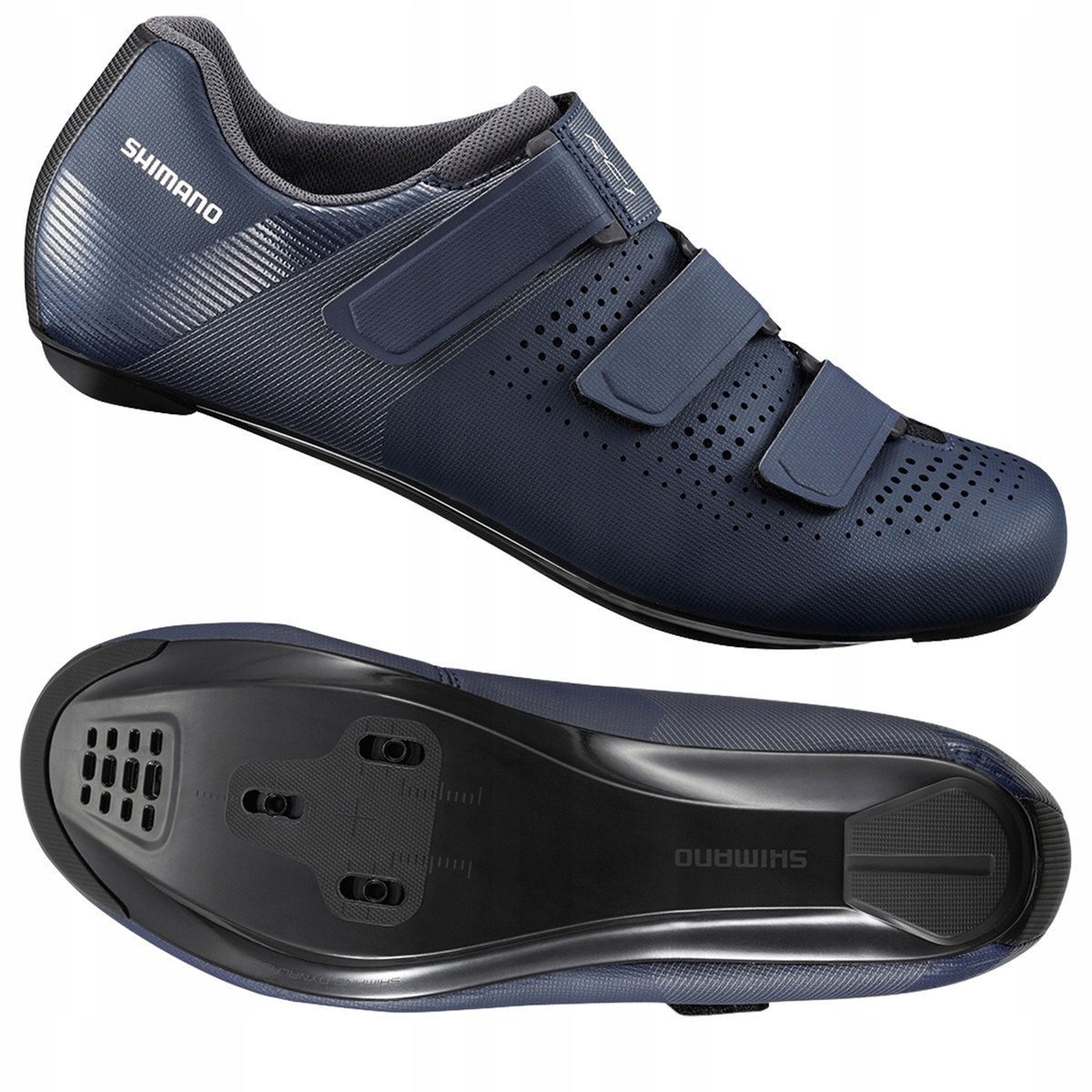 Buty rowerowe SPD szosowe SHIMANO SH-RC100 RC1 r. 46 GRANATOWE SZTYWNE