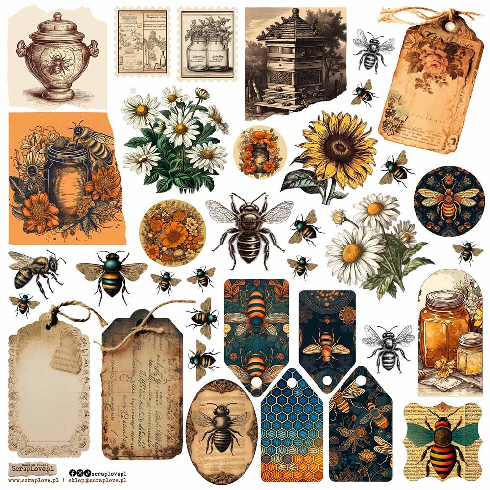 NAKLEJKI PAPIEROWE 24x24 ScrapLove - Junk Journal 5