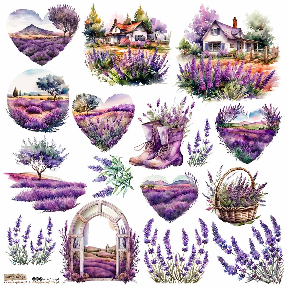 NAKLEJKI PAPIEROWE 24x24 ScrapLove - Lavender 3