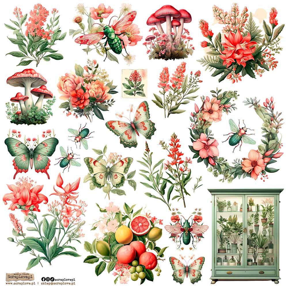 NAKLEJKI PAPIEROWE 24x24 ScrapLove - Botanical 1