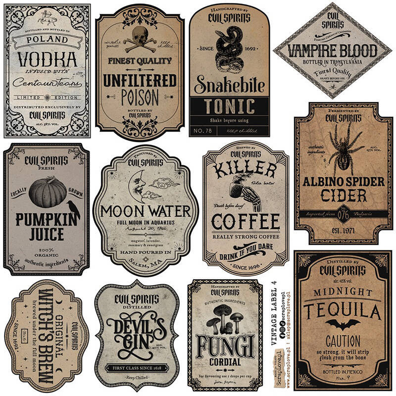 NAKLEJKI PAPIEROWE 24x24 ScrapLove - Vintage label 4